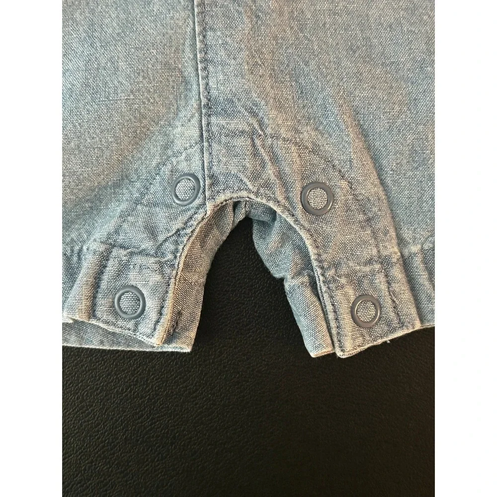 Carters Baby Boys Blue Chambray Romper 3M Nautical Sailboat One Piece (1293)
